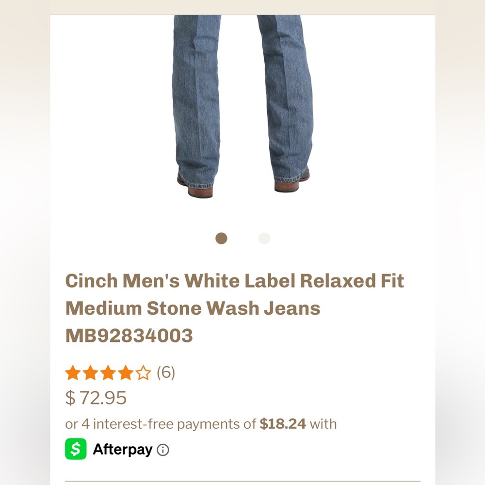 Cinch Men's Medium Stone Wash Jeans